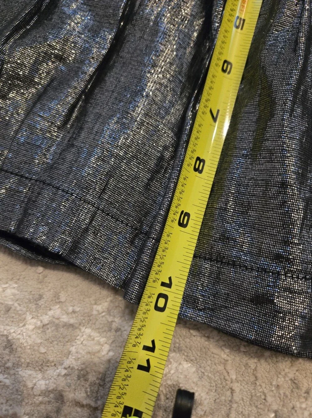 Baby Gap Metallic Silver Black Pleated Skirt